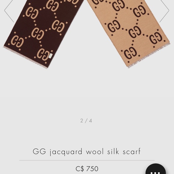 Gucci GG jacquard wool silk scarf - Picture 4 of 4